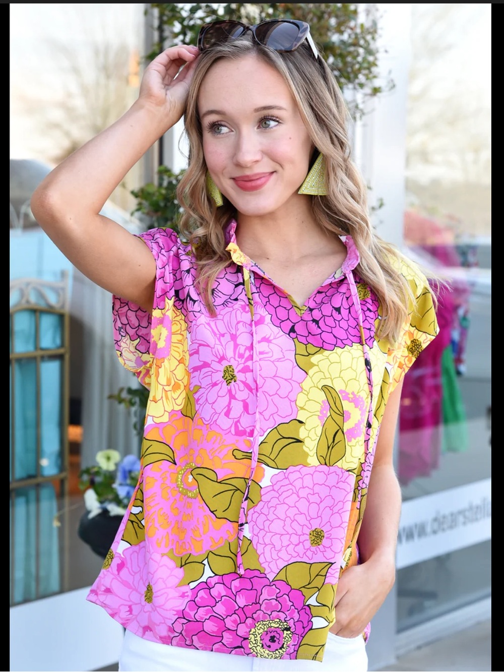 THML Sienna Sleeveless Floral Pink and Multi-Color Top Size S - Picture 2 of 9